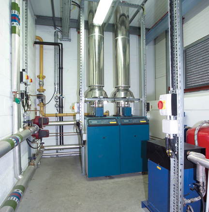 Small commercial boiler room